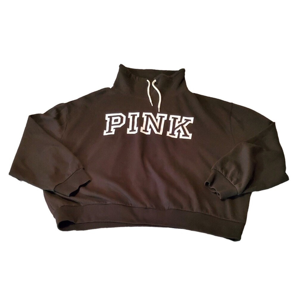 Pink by Victoria's Secret Tunnel Cowl Neck Sweater Black Women's Turtleneck L